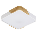 Ver imagem 1 de Plafon Quadrado Branco com Detalhe Estilo Madeira 40cm Led 30w 3 em 1 Bivolt