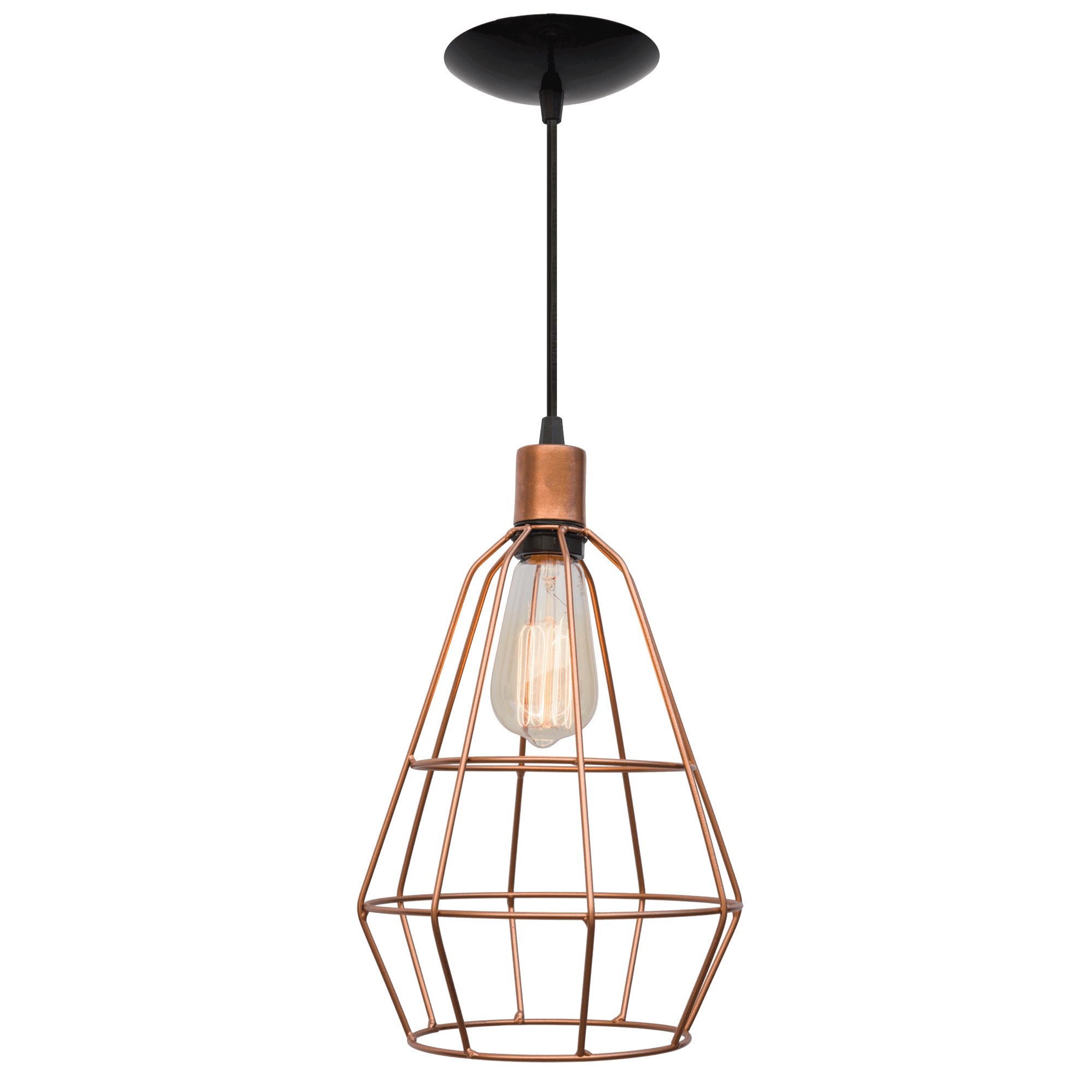 pendente aramado poptem veneza cone cobre luminária metal lustre 32 cm sala - 4