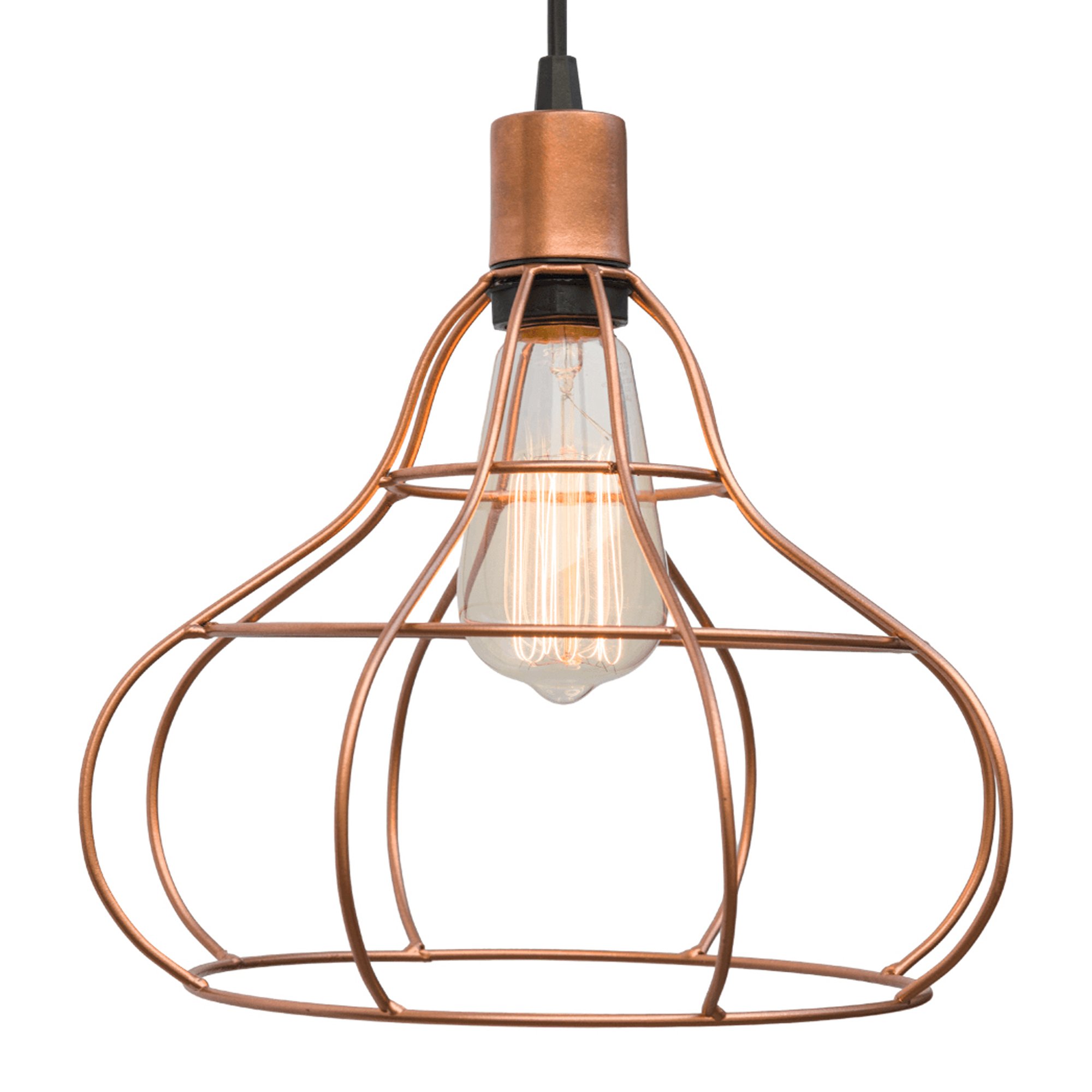 pendente aramado poptem veneza balão cobre luminária metal lustre 26cm sala - 2