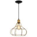 Ver imagem 1 de pendente aramado poptem veneza balão dourado luminária metal lustre 26cm sala