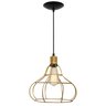 pendente aramado poptem veneza balão dourado luminária metal lustre 26cm sala - 1