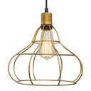 Ver imagem 2 de pendente aramado poptem veneza balão dourado luminária metal lustre 26cm sala