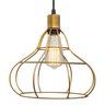 pendente aramado poptem veneza balão dourado luminária metal lustre 26cm sala - 2