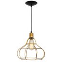 Ver imagem 4 de pendente aramado poptem veneza balão dourado luminária metal lustre 26cm sala