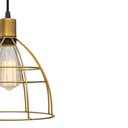 Ver imagem 3 de pendente aramado poptem veneza taça dourado luminária metal lustre 22 cm sala