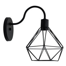 arandela diamante poptem 1 lampada preto 29cm - 1