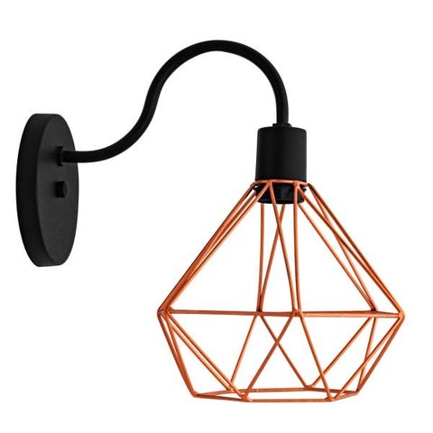 arandela diamante poptem 1 lampada cobre 29cm