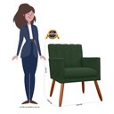 Ver imagem 3 de Kit 2 Poltronas Decorativa Cecília Suede Verde Pés Madeira Mz Decor
