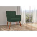 Ver imagem 4 de Kit 2 Poltronas Decorativa Cecília Suede Verde Pés Madeira Mz Decor