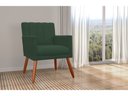 Ver imagem 4 de Kit 2 Poltronas Decorativa Cecília Suede Verde Pés Madeira Mz Decor