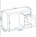 Ver imagem 3 de Escrivaninha Mesa Escritório Melissa 1 Gaveta 1 Porta 120cm Branca
