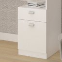 Ver imagem 4 de Escrivaninha Mesa Escritório Melissa 1 Gaveta 1 Porta 120cm Branca