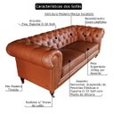 Ver imagem 2 de Jogo de Sofá Sala de Estar Chesterfield Duo Couro Conhaque Brilho - Gran Belo