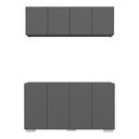 Ver imagem 5 de Kit Bar Armário Aéreo e Aparador 4 Portas Multimóveis Mp1087 Grafite/branco