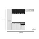 Ver imagem 4 de Cozinha de Aço Completa Itatiaia 4 Peças 8 Portas 210cm Armário Balcão Paneleiro- Branco/preto
