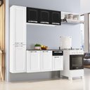 Ver imagem 1 de Cozinha de Aço Completa Itatiaia 4 Peças 8 Portas 210cm Armário Balcão Paneleiro- Branco/preto