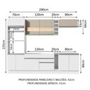 Ver imagem 3 de Armário de Cozinha Completa 290cm Branco/Crema Vicenza Madesa 11