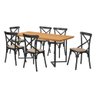 Conjunto Mesa Madeira Maciça Alice 1,60m com 6 Cadeiras Aço Karina Preto - 2