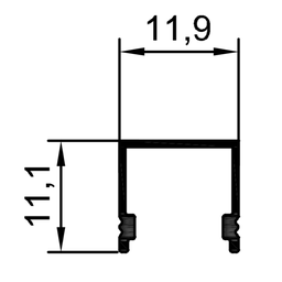 Perfil Sobrepor Led 12x11mm Preto 2x1m Baby Ilunato - 4