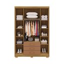 Ver imagem 3 de Guarda-roupa Espanha 4 Portas 3 Gavetas Nature/camarim - Vila Rica