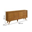 Ver imagem 2 de Buffet Piazza 3 Portas Pés de Madeira Maciça Naturalle - Mavaular