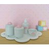 Kit Higiene Bebê Tema Nuvem ROSA Moderno Porcelana Bebê + Bandeja - 1
