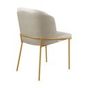 Ver imagem 3 de Kit 4 Cadeiras Aurora Marfim Linho Palha Base Dourada