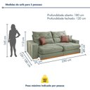 Ver imagem 3 de Sofá Retrátil e Reclínavel 3 Lugares Pés em Madeira Maciça 250cm Zara Yescasa