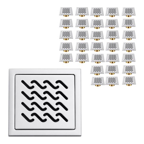 Ralo Inox 10x10 Anti Odor Kit 31 Uni Banheiro Lavabo sem Inseto Varanda Higienico Casa Quintal Jardi