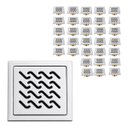 Ver imagem 1 de Ralo Inox 10x10 Anti Odor Kit 31 Uni Banheiro Lavabo sem Inseto Varanda Higienico Casa Quintal Jardi