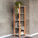 Ver imagem 1 de Estante Nicho Industrial 5 Prateleiras 100% Mdf Cor:off White com Freijó