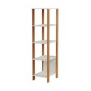 Ver imagem 2 de Estante Nicho Industrial 5 Prateleiras 100% Mdf Cor:off White com Freijó