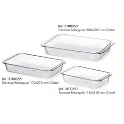 Kit 12 Travessa Retangular Cristal Transparente 140 x 210mm - 3