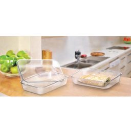 Kit 12 Travessa Retangular Cristal Transparente 140 x 210mm - 2