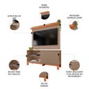 Ver imagem 3 de Painel para TV 45 pol e Rack Bancada 136cm Lucca Areia/Freijó C01 - Mpozenato