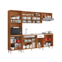 Ver imagem 3 de Cozinha Compacta Aurora com Balcão 120cm sem Tampo e Balcão 70cm Cinamomo Branco Aramóveis