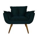 Ver imagem 3 de Conjunto 2 Poltronas Decorativa Estofada Para Salão de Beleza Opala Suede Azul Marinho - LM DECOR