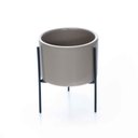 Ver imagem 1 de Cachepot Cinza com Suporte em Metal P 10x8cm - D’Rossi