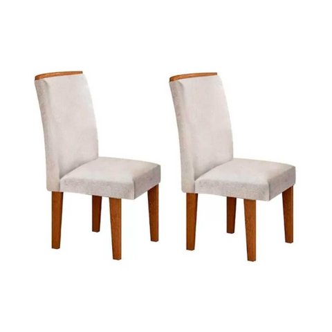 Kit 2 Cadeiras Sala Jantar Lunara 2 Un Imbuia/suede Creme - Rufato