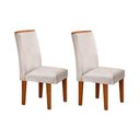 Ver imagem 1 de Kit 2 Cadeiras Sala Jantar Lunara 2 Un Imbuia/suede Creme - Rufato