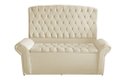 Ver imagem 1 de Kit Dubaí Cabeceira de Cama Box Casal e Recamier Baú 140 Cm Suede Porcelana Eli Móveis