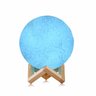 Luminária Lua Cheia 10cm 3D Abajur LED Relevo - Azul - 2