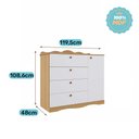Ver mais imagens de Conjunto Quarto de Bebe Comoda Encanto e Berço Harmonia 100% Mdf Permóbili Baby Nature/branco Comoda