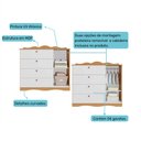 Ver imagem 4 de Conjunto Quarto de Bebe Comoda Encanto e Berço Harmonia 100% Mdf Permóbili Baby Nature/branco Comoda