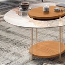 Ver imagem 5 de Mesa de Centro Sky para Sala de Estar com Tampo em Vidro e Pés em Aço Cinamomo G26 - Hb Móveis