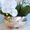Ver imagem 2 de Flores Artificiais Arranjo de Orquídeas Brancas no Vaso Rose Gold|Linha Permanente Formosinha