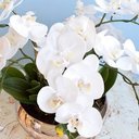 Ver imagem 5 de Flores Artificiais Arranjo de Orquídeas Brancas no Vaso Rose Gold|Linha Permanente Formosinha