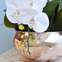 Ver imagem 3 de Flores Artificiais Arranjo de Orquídeas Brancas no Vaso Rose Gold|Linha Permanente Formosinha