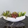 Flores artificiais Arranjo de Suculentas no Vaso Barca de Cerâmica|Linha permanente Formosinha - 1