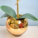 Ver imagem 4 de Arranjo de Orquídea Tigre Realista no Vaso de Vidro Dourado | Formosinha
